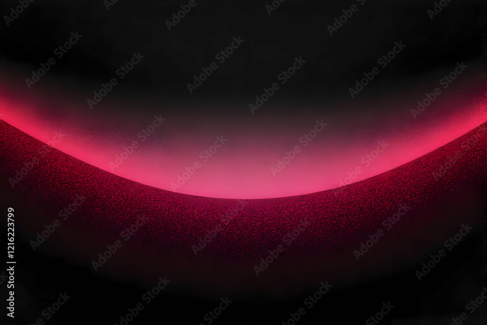 Sticker Abstract Red Light Illuminates Textured Surface in the Dark Background.