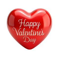 Happy Valentine's day text wrote  on red heart on white background