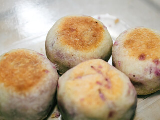 Purple sweet potato bakpia in a jar