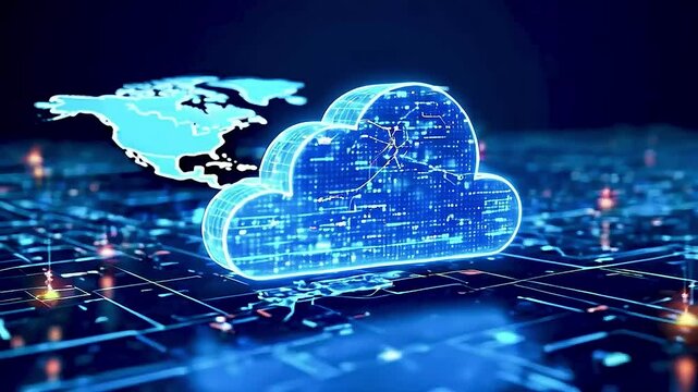 a cloud  and  a map  of North America