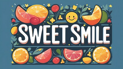 Sweet Smile Citrus Fruit Design Illustration