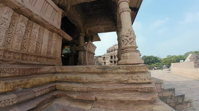Exterior view of sas bahu temple in Gwalior, Madhya Pradesh