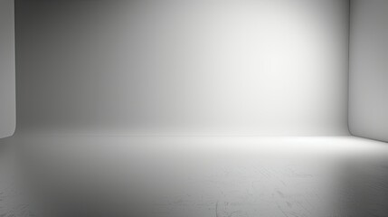 A minimalistic, empty studio space with soft lighting and smooth surfaces.