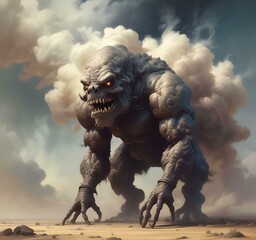 Naklejka premium Illustration of dusty spooky monster