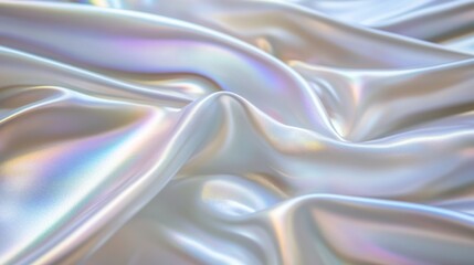 Obraz premium Iridescent Silk Fabric Draped Softly Showing Subtle Shimmering Hues