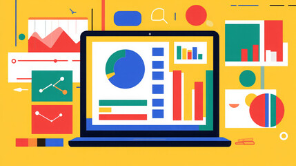 optimizing business insights with interactive data visualization on laptop using data analysis software and financial data analysis tools for effective business performance monitoring