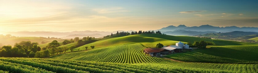 Fototapeta premium Scenic farm showcasing fresh produce being processed for freezing, preserving nature's bounty for future enjoyment.