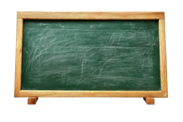 A blank chalkboard with a wooden frame, ready for teaching or presentations.
