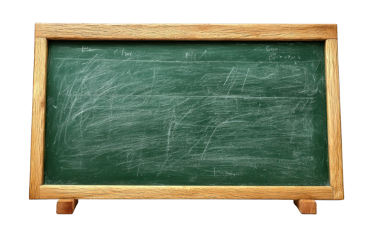 A blank chalkboard with a wooden frame, ready for teaching or presentations.
