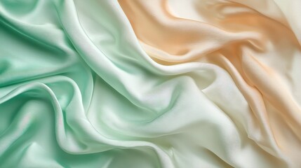 Obraz premium Silky shimmer effect on a minimalist caramel to mint gradient