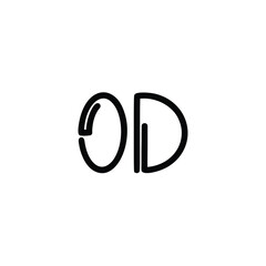 OD monogram logo design letter text name symbol monochrome logotype alphabet character simple logo