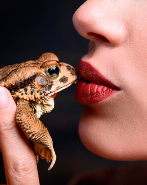 Donna che bacia un rospo