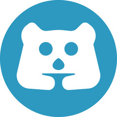 wombat head icon vector illustration logo