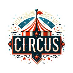 Circus event vector illustration of logo style 