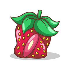 hand drawn strawberry fruit illustration art

