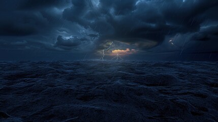 Lightning illuminates the abstract, stormy night. Thunder follows, a testament to the storm's power.