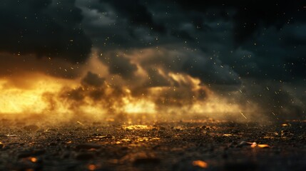 Naklejka premium Thunderstorm showcases an abstract power. Lightning and rain fill the dark, stormy sky.