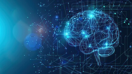 Digital Brain Network, Circuitry Background, AI Concept