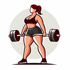 Obraz premium young woman lifting weights