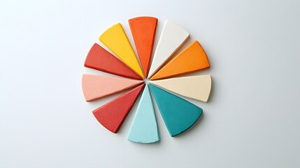 Obraz premium Clay radial bar chart demonstration in abstract art modern studio visual content creative environment top-down view innovation concept