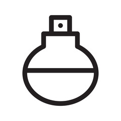 Round perfume bottle with a striped pattern, combining elegance and modern design.