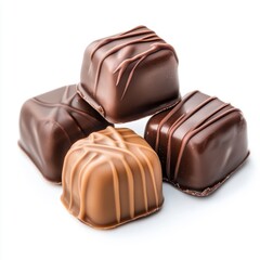 Obraz premium Chocolate candy isolated on white background