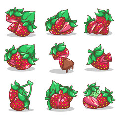 hand drawn strawberry fruit illustration art

