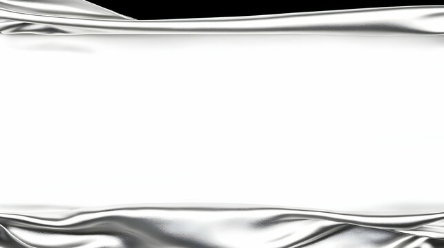 Silver Satin Drapes Frame a Blank White Space, an Elegant Background for Text or Design