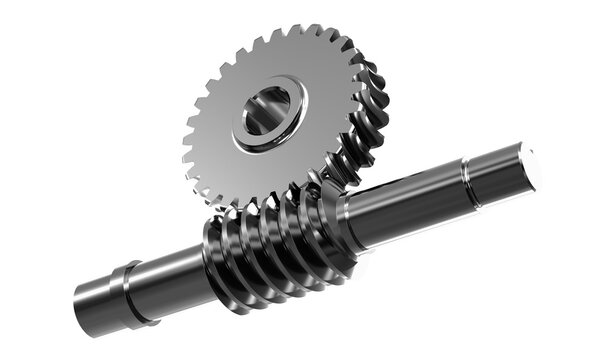 Worm gear. Transparent background. Isolated. 3D Render.
