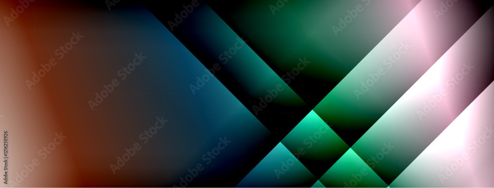 Poster Dynamic shadow lines with gradient colors geometric background
