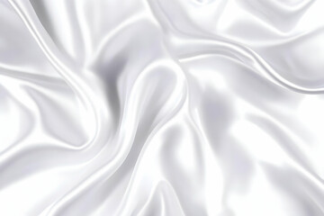 Obraz premium White silk fabric flows smoothly, creating an elegant and luxurious background texture.
