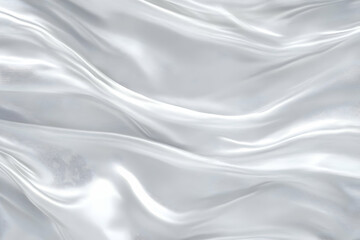 Fototapeta premium Flowing White Silk Fabric Drapes Elegantly, Creating Smooth Waves and Soft Folds Background.