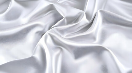 Obraz premium White Silk Fabric Flows Gracefully, Creating Soft Folds and Elegant Drapes for a Luxurious Background.