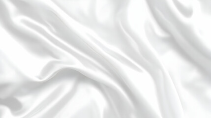 Obraz premium White Satin Fabric with Soft Smooth Waves Flows Gracefully for Background or Wallpaper
