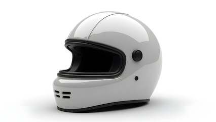 racing safety helmet isolated on pure white background