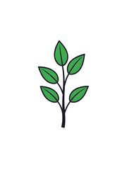 green plant isolated on white background icon