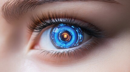 Obraz premium Eye Closeup, Intelligence, Artificial Intelligence, Robotics