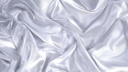 Obraz premium Flowing White Silk Fabric Creates Elegant Background with Soft Folds and Gentle Curves for Design Projects.
