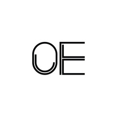 Fototapeta premium OE monogram logo design letter text name symbol monochrome logotype alphabet character simple logo