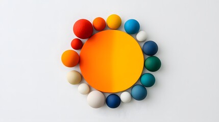 Colorful clay circle graph displaying favorite children’s choices studio graphic art minimalistic eye-level visualization of preferences
