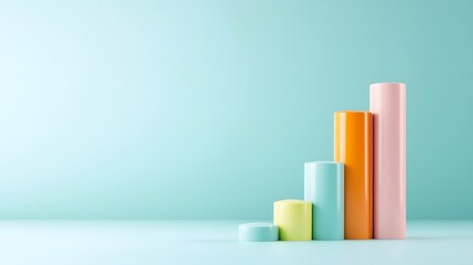 Colorful clay bar graph visualizing student grades classroom infographic bright environment side view education concept