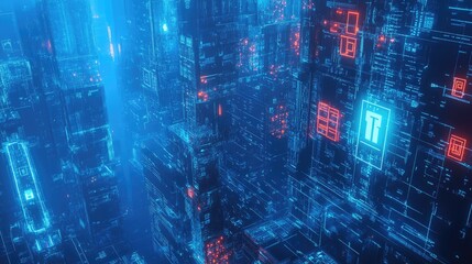 A futuristic digital lock on a glowing blue background, representing encryption and network security.