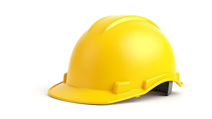 yellow safety helmet isolated on pure white background