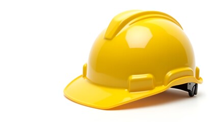 yellow safety helmet isolated on pure white background