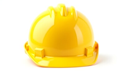 yellow safety helmet isolated on pure white background