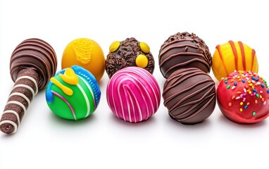 mic colors Chocolate candy isolated on white background