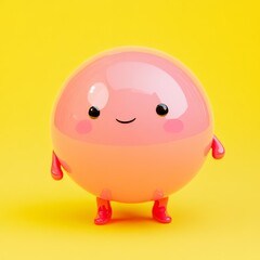 Fototapeta premium A cute, friendly, bouncy character resembling a ball with small limbs.
