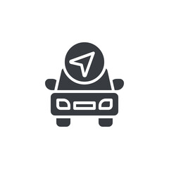 Car and navigation arrow vector icon