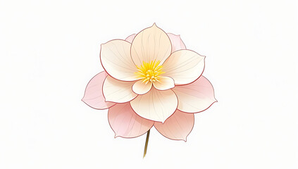 Obraz premium Simple and minimalistic vector illustration of a Camellia flower. Elegant design with soft colors, Created with generative AI.