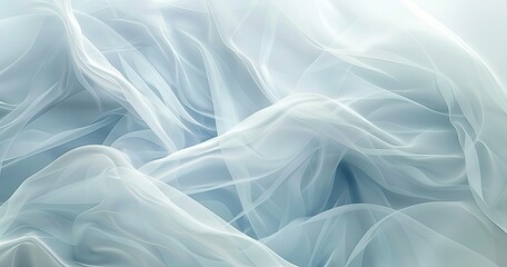 Obraz premium Soft, flowing translucent fabric creating a serene and ethereal atmosphere.